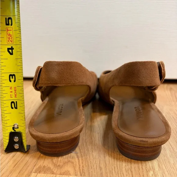 Vince Camel Gracy Suede Square Toe Sling Back Shoes Size 7.5 - Picture 4 of 9